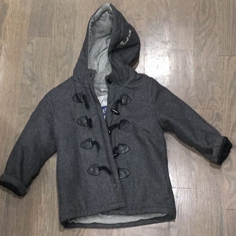 Gray Polyester Boys Coat